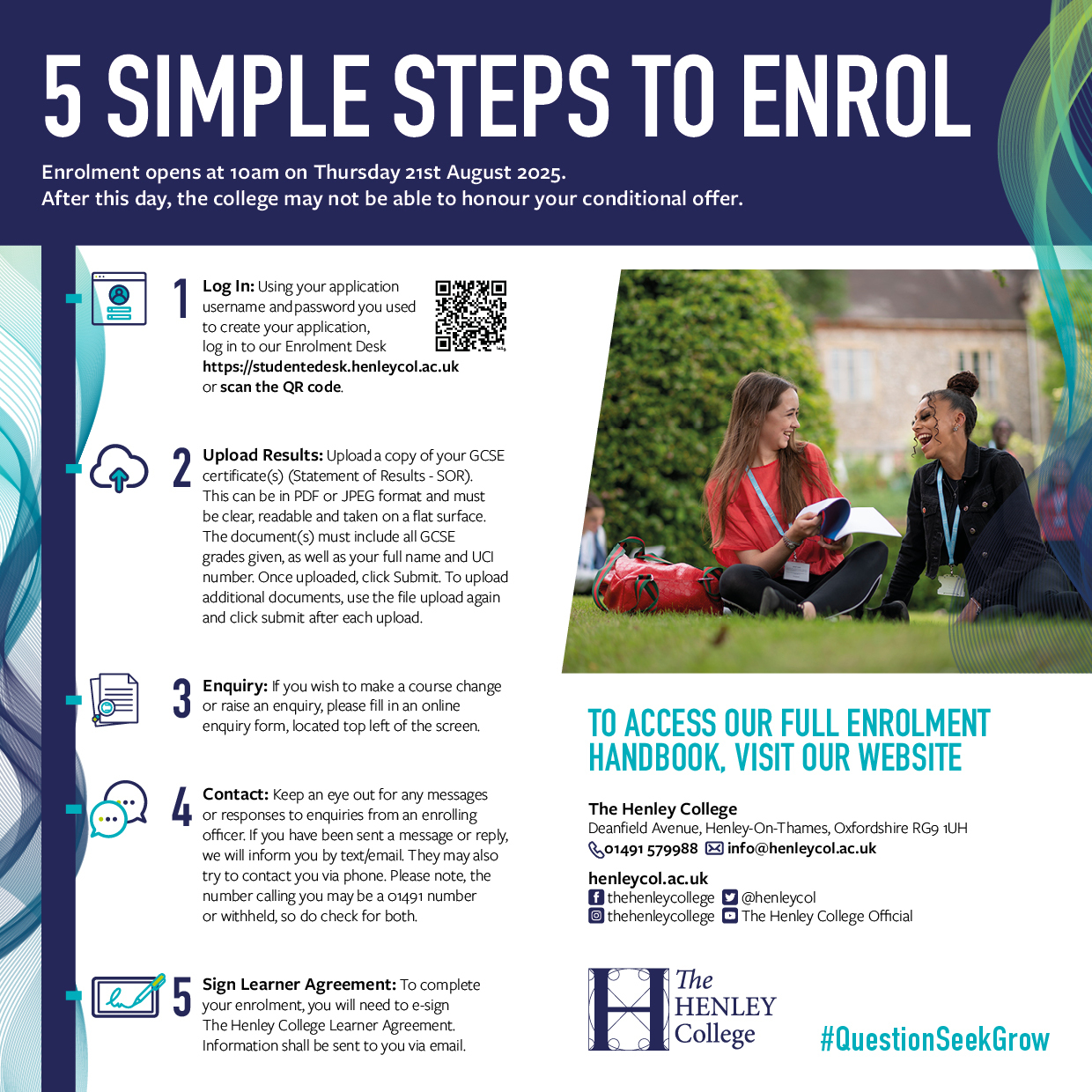 J126345 Henley College Enrolment Sign Off